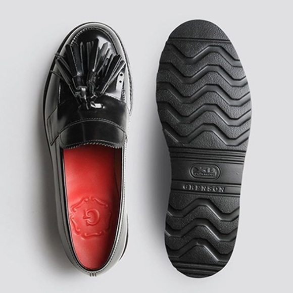 Grenson Shoes - GRENSON BLACK CLARA TASSEL LOAFER PLATFORMS